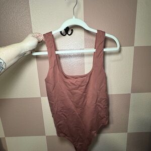 A new day Rust Red Sleeveless Bodysuit